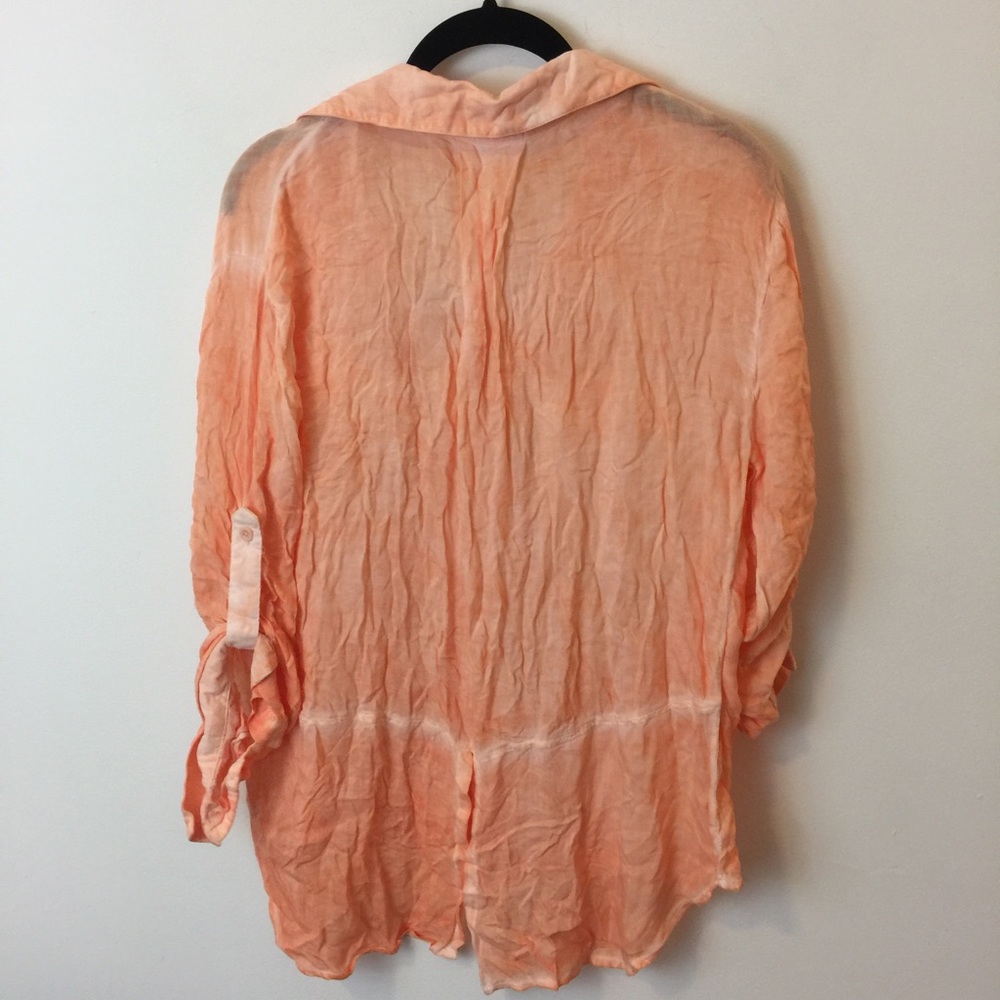 Cloth & Stone Cream-Sickle Orange Button Down Top - Picture 6 of 7