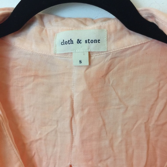 Cloth & Stone Cream-Sickle Orange Button Down Top - Picture 4 of 7