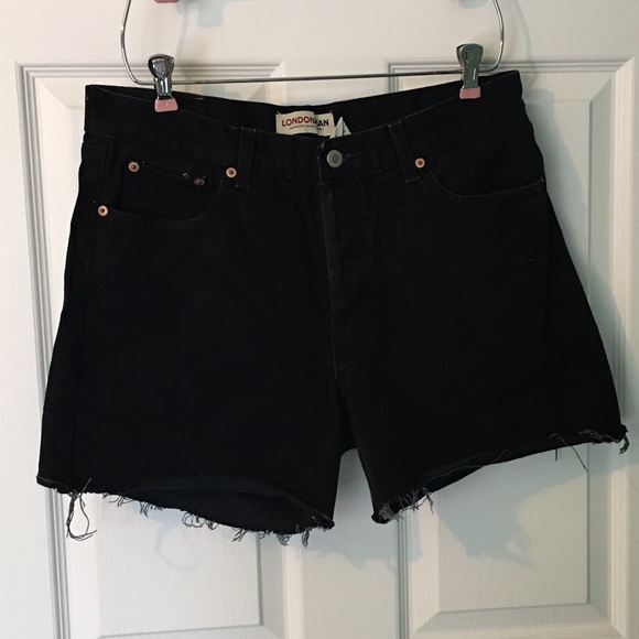 Vintage Shorts - Vintage Black Cutoff Jean Shorts 14 High Waist Vintage Shorts - Vintage Black Cutoff Jean Shorts 14 High Waist
