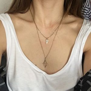 Gold layered necklace with pendant