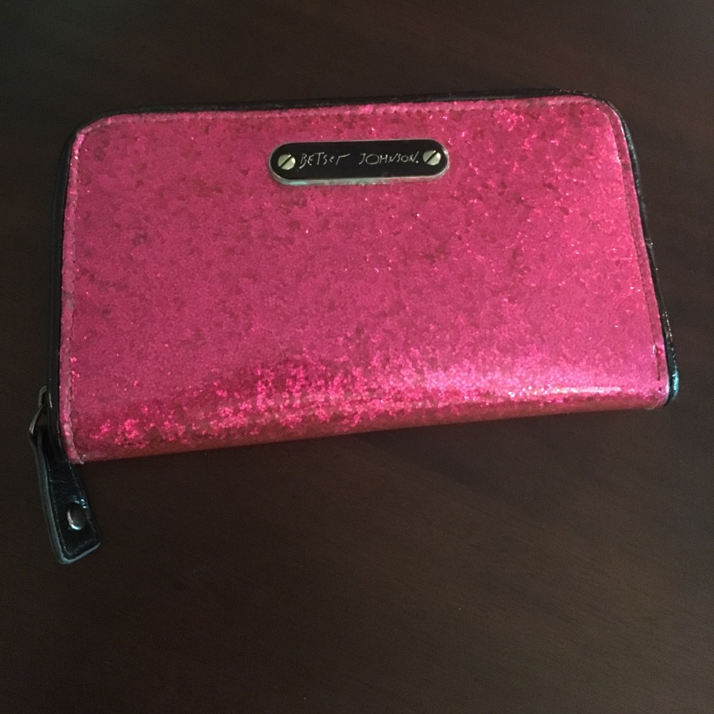 Betsey Johnson Pink Glitter Wallet