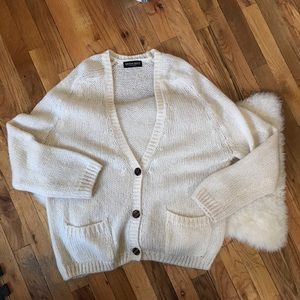 [American apparel] oversized white cardigan
