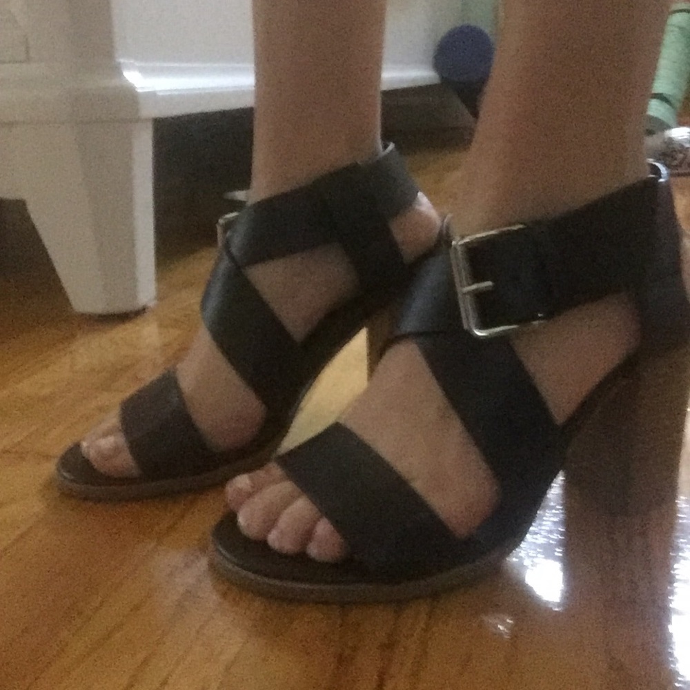 Black Strapped and Buckle Heels