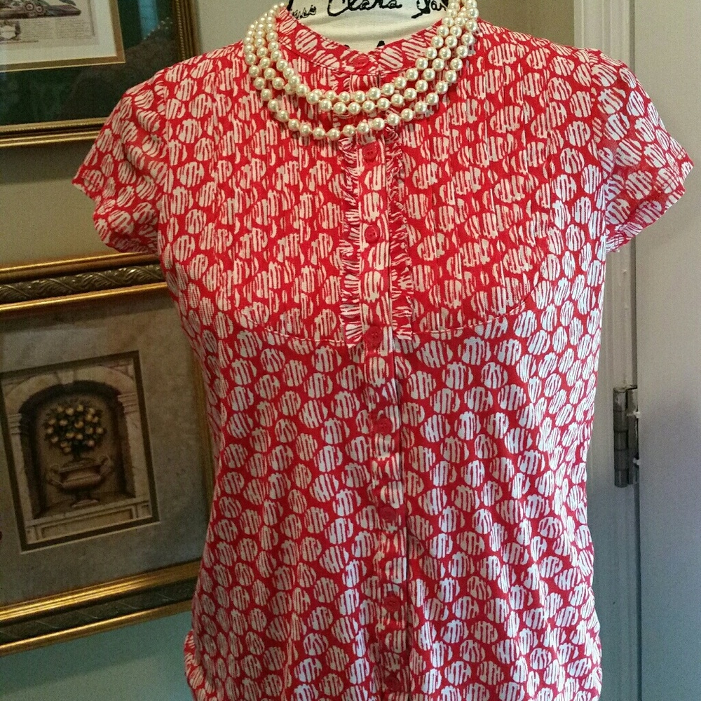 Liz Claiborne Short-sleeved Mesh Blouse