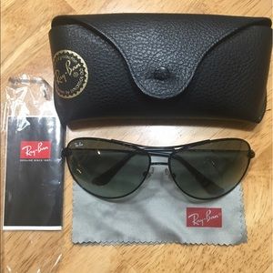 Authentic Ray-Ban Black Aviator Sunglasses