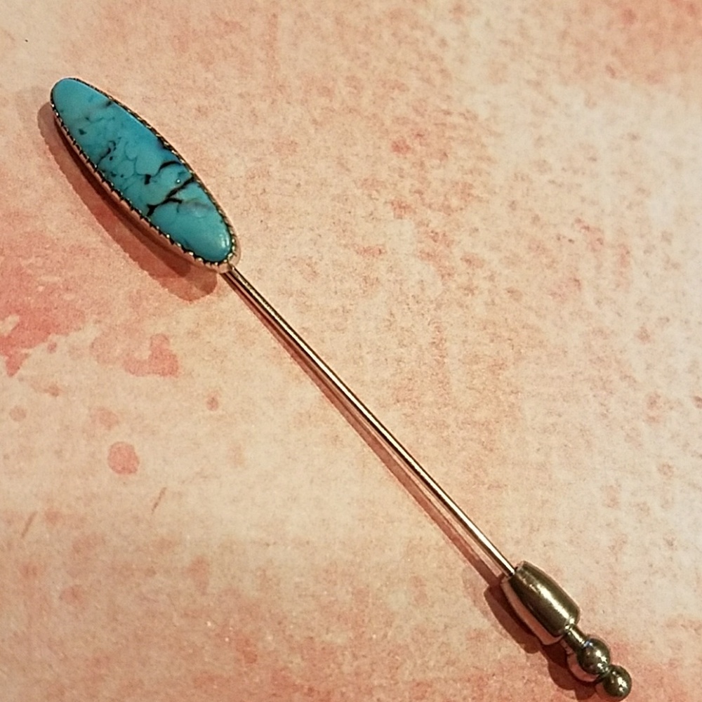 Vintage Sterling Silver and Turquoise Pin