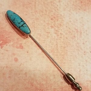 Vintage Sterling Silver and Turquoise Pin