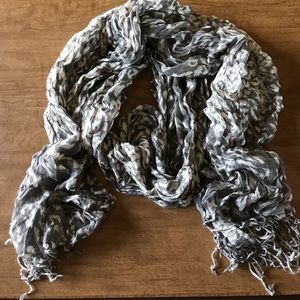 Gray & White Leopard print scarf