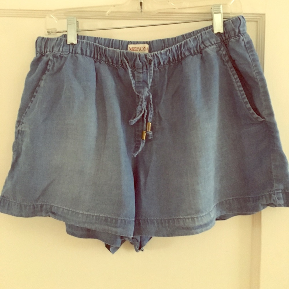 Merona drawstring denim 100% lyocell shorts