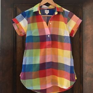 J. crew factory mixed gingham shirt