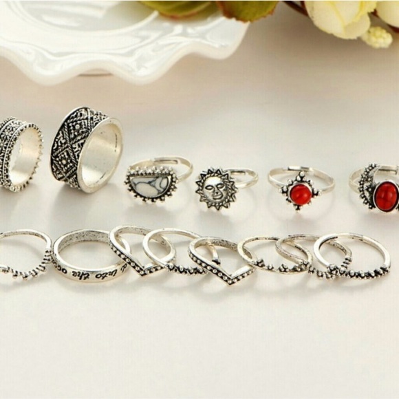 14 Piece Boho Ring Set - Picture 2 of 3
