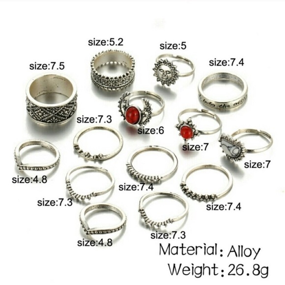 14 Piece Boho Ring Set - Picture 3 of 3
