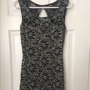 Black and silver floral dress
