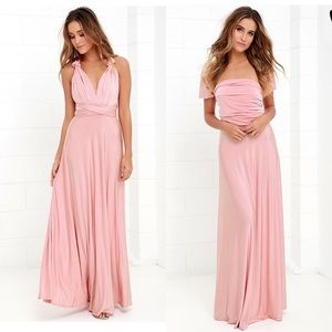 Convertible blush pink maxi dress