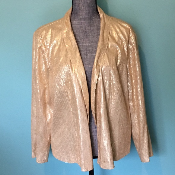 Forever 21 Jackets & Coats - Gold Sequin Blazer Jacket 3X plus Party formal Forever 21 Jackets & Coats - Gold Sequin Blazer Jacket 3X plus Party formal