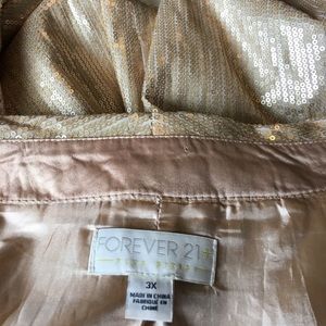 Forever 21 Jackets & Coats - Gold Sequin Blazer Jacket 3X plus Party formal Forever 21 Jackets & Coats - Gold Sequin Blazer Jacket 3X plus Party formal
