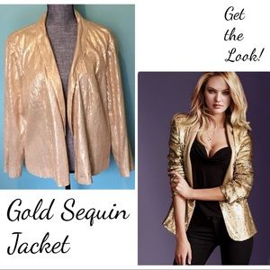 Forever 21 Jackets & Coats - Gold Sequin Blazer Jacket 3X plus Party formal Forever 21 Jackets & Coats - Gold Sequin Blazer Jacket 3X plus Party formal