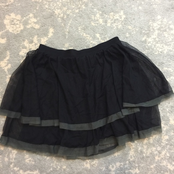 Free People Dresses & Skirts - Free People Black Tulle Tiered Mesh Skirt