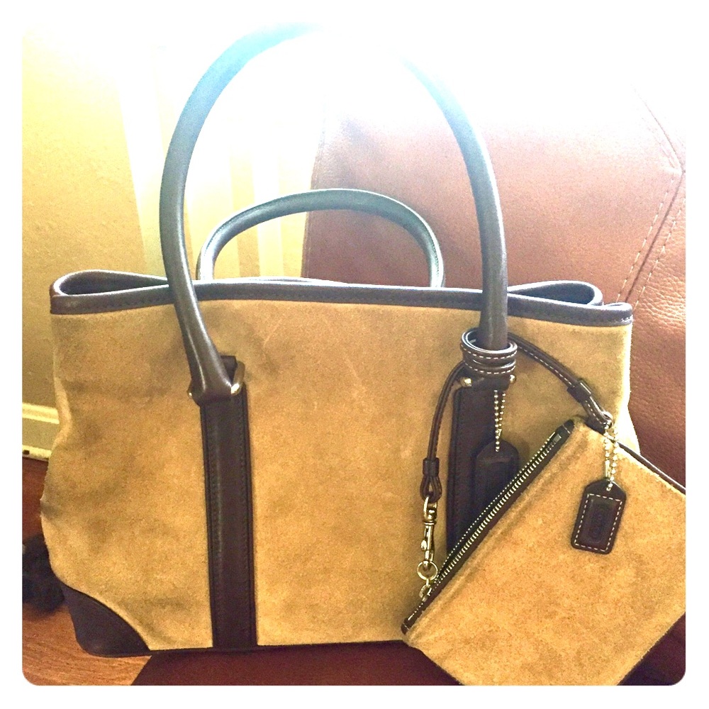 Authentic Suede Coach Purse