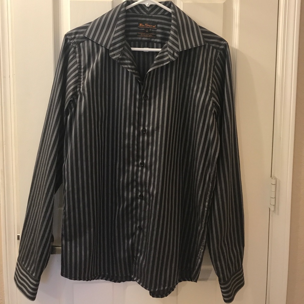 Beautiful men's black and silver dress shirt