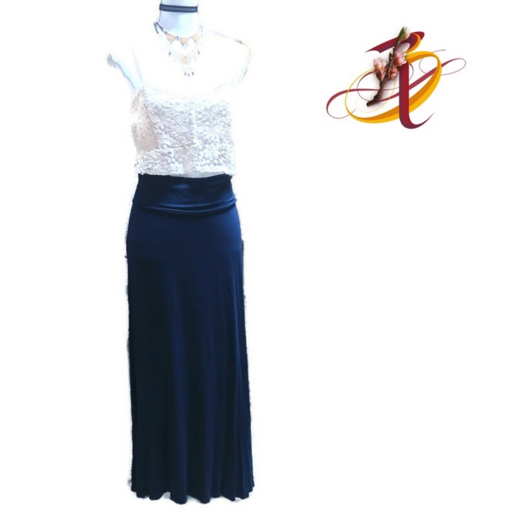 Classic Navy Maxi Skirt
