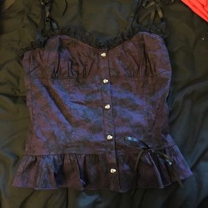 Vintage lip service batz n bones lace tank top