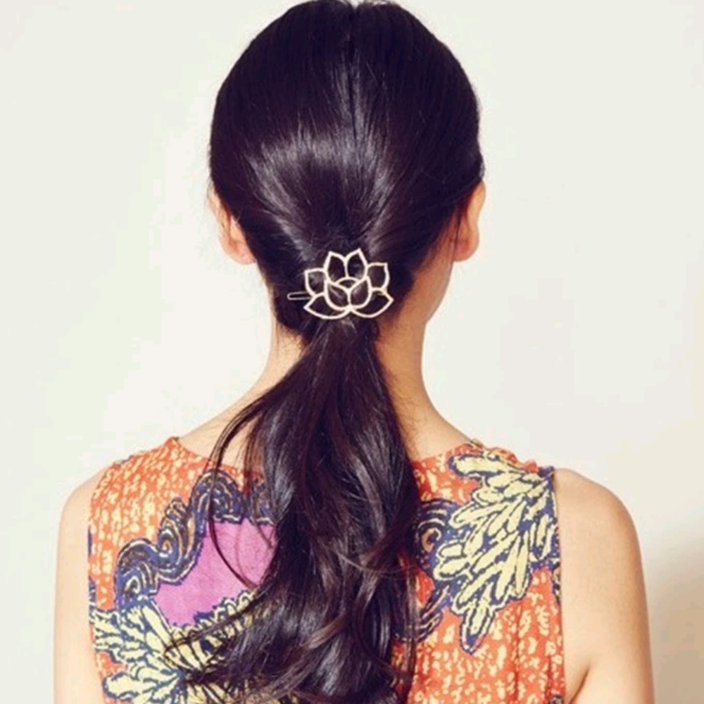 Lotus flower hair pin Barrette clip