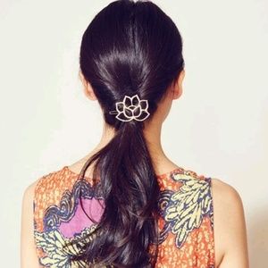 Lotus flower hair pin Barrette clip