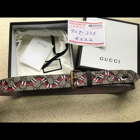 gucci snake print belt