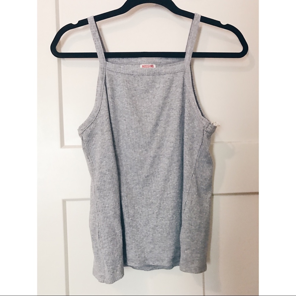 High neck grey tank