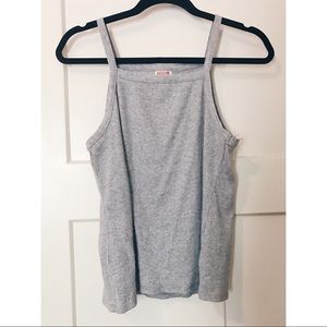 High neck grey tank