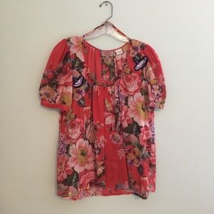 Aoyama Ichitome red floral blouse