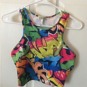 Graffiti Racerback Crop Top