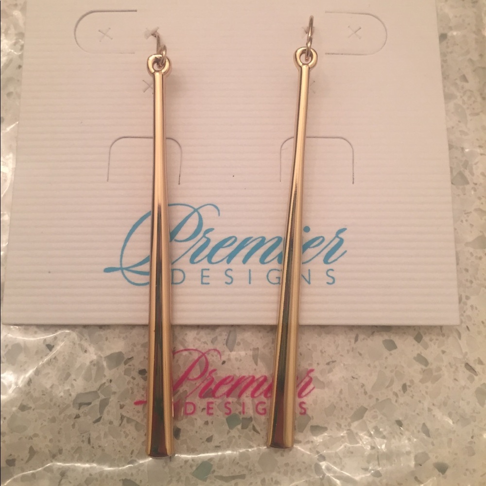 Premier designs jewelry gold stiletto earrings