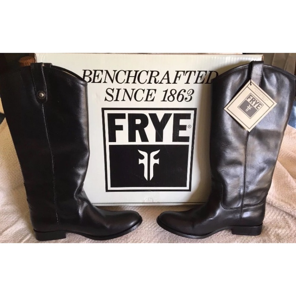 Frye Extended Calf Leather Genuine Boots Size 9.5