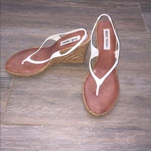 Steve Madden White Wedge Thong-Style Shoes