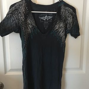 Detailed Affliction V Neck