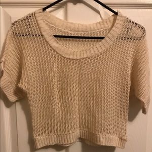 Beige Knit Crop Top
