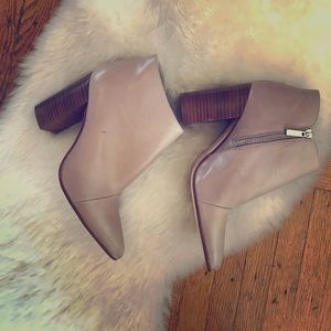 Nude Zara Basic Genuine Leather Booties