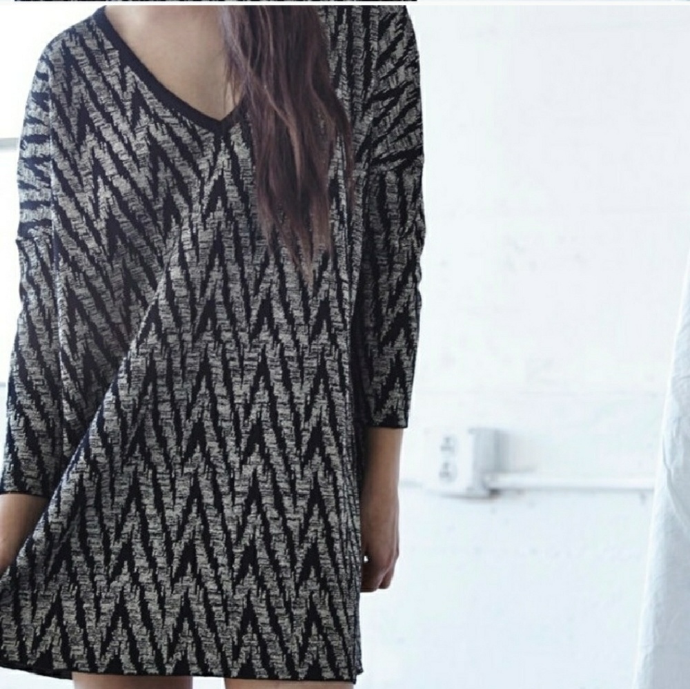 NWT V-Neck Batwing Vintage Sweater Dress