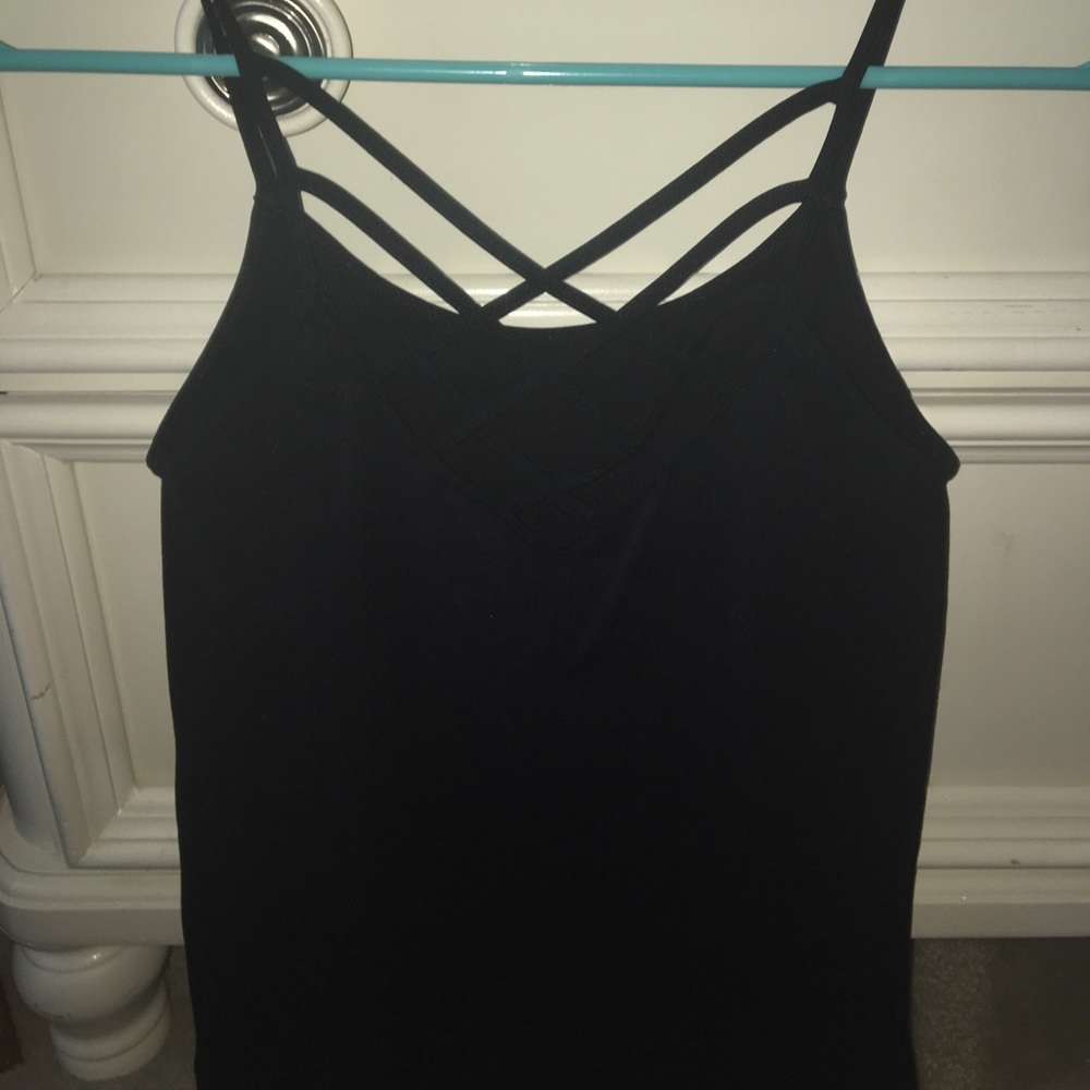 Black strappy tank top