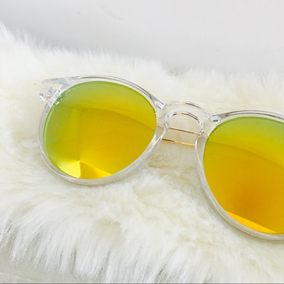 Yellow Mirrored Circle Sunnies - Picture 2 of 5