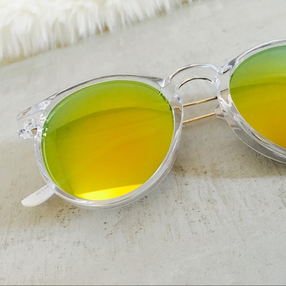 Yellow Mirrored Circle Sunnies - Picture 5 of 5