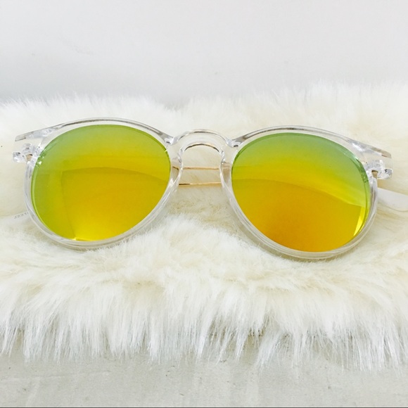Yellow Mirrored Circle Sunnies - Picture 3 of 5