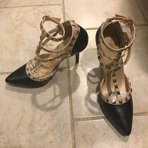 Charlotte Russe black stud heels NWT
