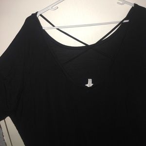 PINK Black Super Soft Open Back Tee