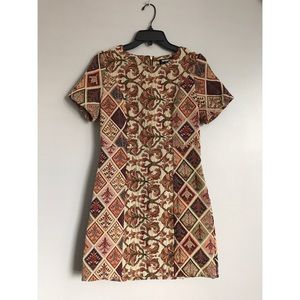 Fashion Union Tapestry Print-Blocked Dress