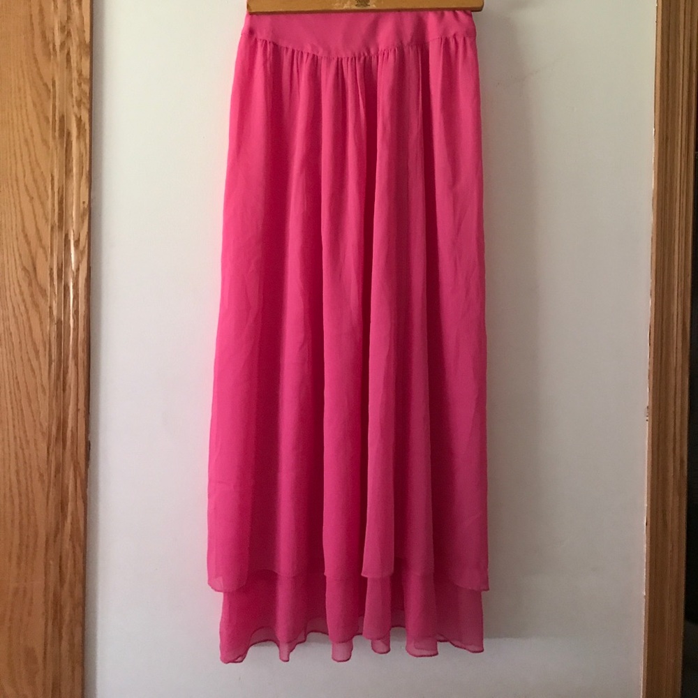 Pink Chiffon Layered Skirt
