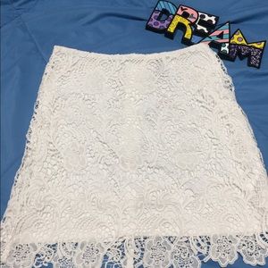 White Crochet mini Skirt
