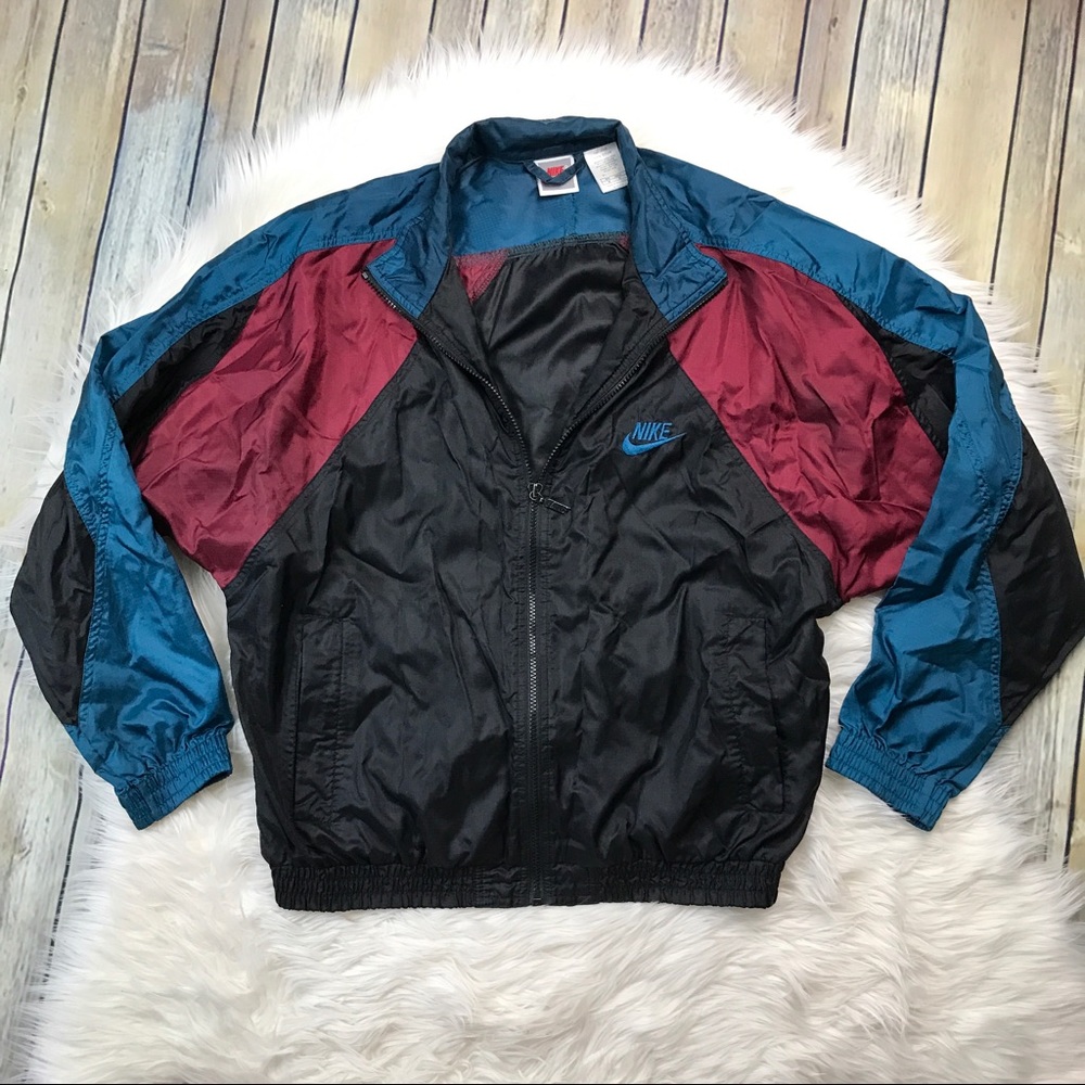 [Nike] Vintage 80's 90's Black Zip Up Windbreaker
